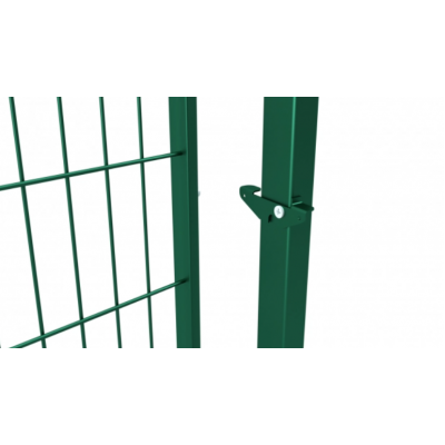 Хвіртка "ДУОС" 200х50мм 5,00мм/4,00мм/5,00мм 2,00м/1,00м оц.+ПП RAL 6005 ЗЕЛЕНИЙ 2,70м/80х60мм/2,0мм 60х40мм/1,5мм +замок