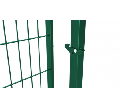 Хвіртка "ДУОС" 200х50мм 5,00мм/4,00мм/5,00мм 2,00м/1,00м оц.+ПП RAL 6005 ЗЕЛЕНИЙ 2,70м/80х60мм/2,0мм 60х40мм/1,5мм +замок