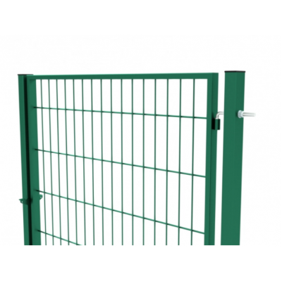 Хвіртка "ДУОС" 200х50мм 5,00мм/4,00мм/5,00мм 1,50м/1,00м оц.+ПП RAL 6005 ЗЕЛЕНИЙ 2,20м/80х60мм/2,0мм 60х40мм/1,5мм +замок