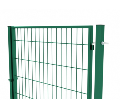 Хвіртка "ДУОС" 200х50мм 5,00мм/4,00мм/5,00мм 1,50м/1,00м оц.+ПП RAL 6005 ЗЕЛЕНИЙ 2,20м/80х60мм/2,0мм 60х40мм/1,5мм +замок