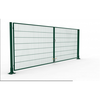  Ворота розпашні  ДУОС  200х50мм 5,00мм/4,00мм/5,00мм 1,50м/4,00м (2,00м+2,00м) оц.+ПП RAL 6005 ЗЕЛЕНИЙ 2,50м/80х60мм/2,0мм 60х40мм/1,5мм +замок